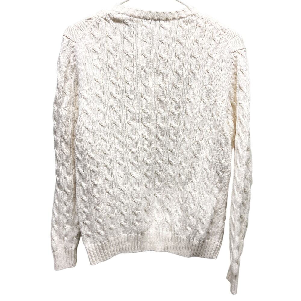 Grant Thomas Mens Cable Knit 100% Cotton V Neck Sweater Size S - Picture 5 of 7